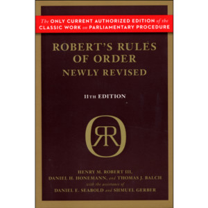 Cover of Roberts Rules of Order current edition - the only authorized version