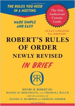 Cover of Roberts Rules of Order in Brief