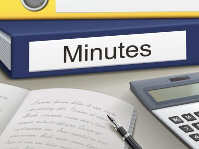 minutes books with calculator and clerk/secretary notebook