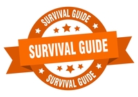 badge with words "survival guide"